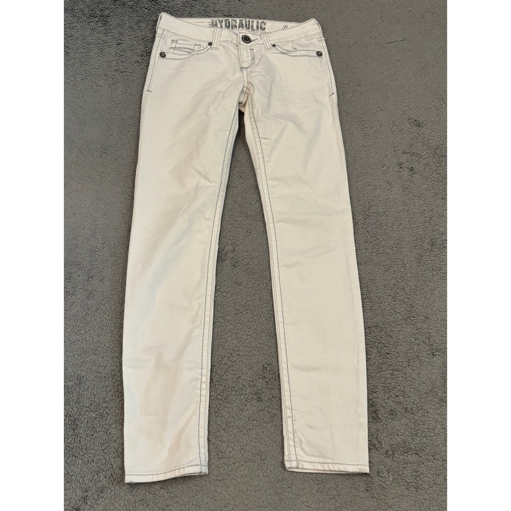 Hydraulic Bailey Super Skinny Jeans Off White Low Rise Size 7/8 Stretch Denim